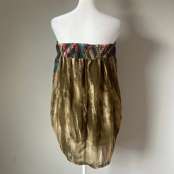 VTG Wet Seal Strapless Asymmetrical Flowy Tube Top Y2K Blouse Sz L Club no belt - Picture 5 of 10